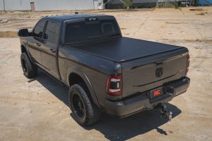 Dodge Ram 2500 Hard Roll Up Bed Cover - Rough Country - Flush, Low-Profile Design - Matte Black - '09-'10